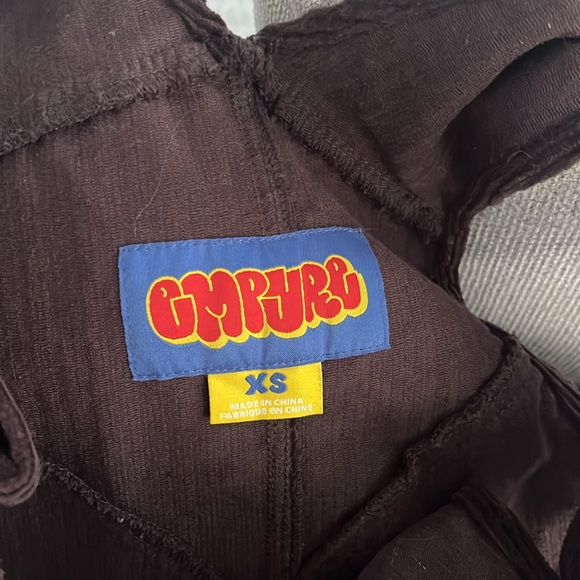 Empyre Suzie Brown Straight Leg Corduroy Overalls Size xs - Picture 4 of 4